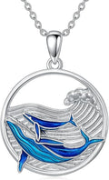 KZX Cat/Dog/Phoenix/Eagle/Whale/Shark/Puffin/Starfish/Chicken/Butterfly/Owl/Bee/Frog/Seahorse Necklace Sterling Silver Animal Pendant Jewelry Gift for Women