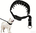 Lightweight Prong Collar for Dogs, Reflective No Pull Dog Collar | Adjustable Size Dog Pinch, Breathable Woven Fabric Air Grid Technology, Martingale Collar for Dogs Training(Black-XL)