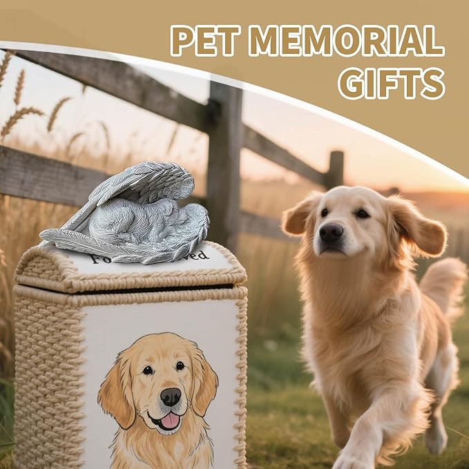 Dog Memorial Gifts for Loss of Dog,Resin Pet Memorial Statues,Forever My Guardian Angel Memorial Gifts（Grey）