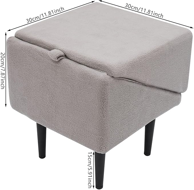 Split Ottoman Dog Ramp, 2-in-1 Foldable Lightweight Folding Pet Ramps Stairs, Dog Ramp for Bed and Couch, for Small Animal, Small Dog, Large Dog, Elderly Pet (Dark Grey, 11.8 * 11.8 * 7.8in)