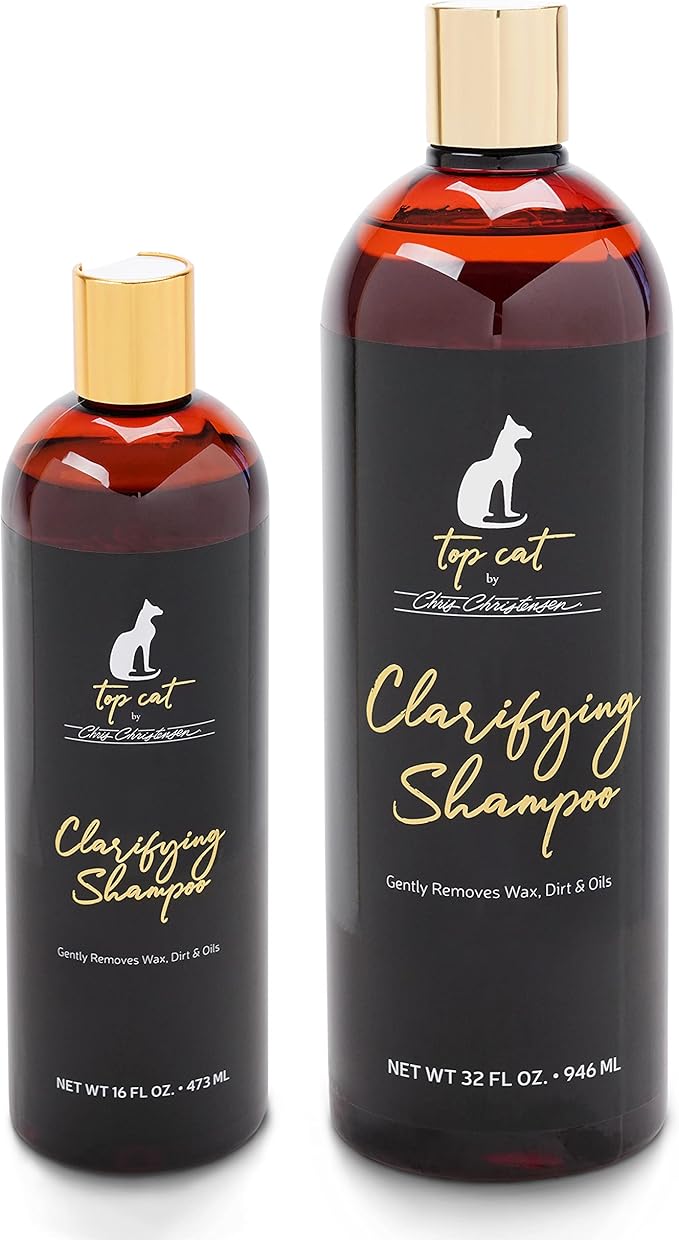 Chris Christensen Top Cat Clarifying Shampoo for Cats, Groom Like a Professional, Gently Removes Dirt & Oils, Great for All Coat Types, Made in USA, 16 oz