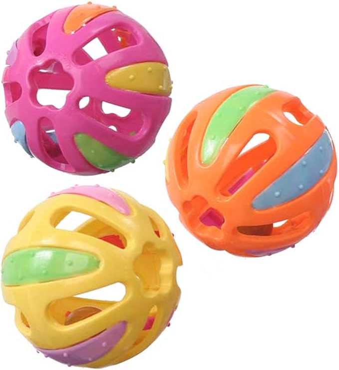 Super Bird Creations SB1057 Kaleidoballs Bird Foot Toy, Medium/Large Bird Size, 2.5" Diameter (4 Pack)