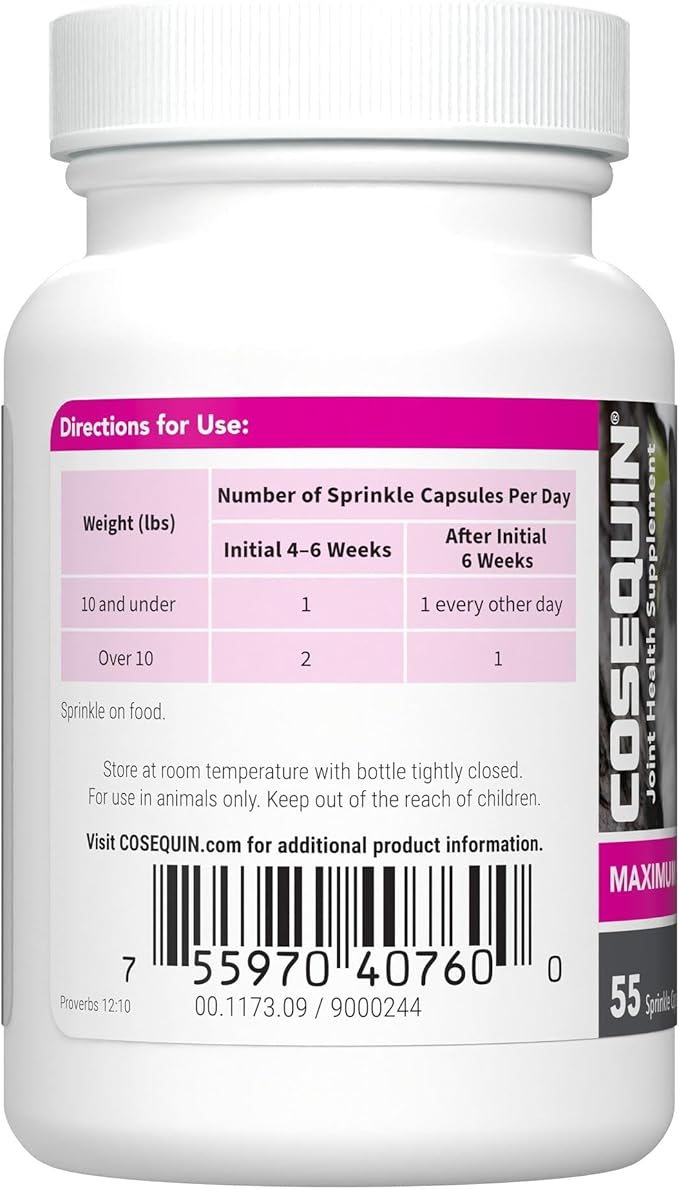 Nutramax Laboratories Cosequin Joint Health Supplement for Cats - With Glucosamine and Chondroitin, 2 Pack, 110 Total Capsules