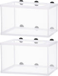 2 Pieces Fish Tank Breeder Net Mesh Breeder Box Fish Hatchery Isolation Separation Net Plastic Frame Fry Hatchery Incubator Mesh Breeding Box with Suction Cup for Aquarium
