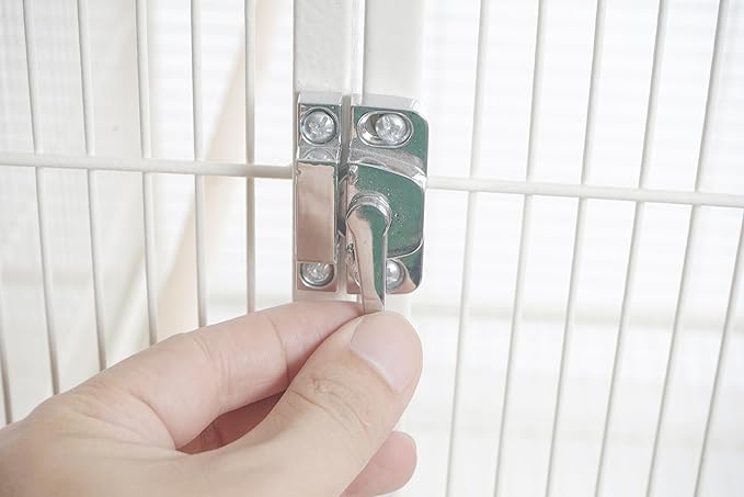 1F/2F/3F Stackable Center Divided Breeder Breeding Bird Flight Double Rolling Cage for Aviaries Canaries Cockatiels Lovebirds Finches Budgies Small Parrots. (White Vein, 1F)