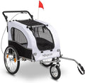 PEXMOR 2-in-1 Dog Bike Trailer & Stroller, Universal Hitch, Pet Cart Bike Wagon Cargo Carrier with Shock Absorber & Universal Wheel
