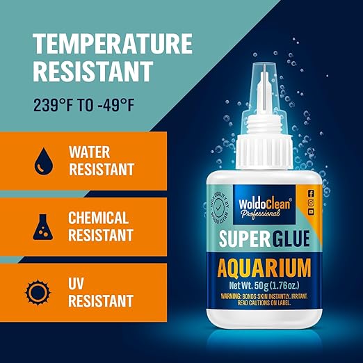 WoldoClean Aquarium Super Glue for mosses and Plants - for Freshwater and Saltwater Aquariums 50g
