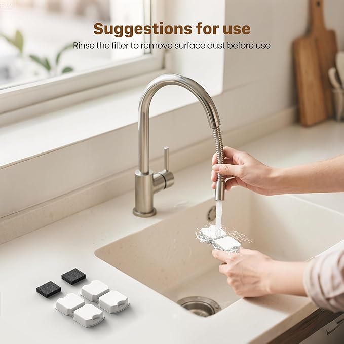 GIOTOHUN Pet Water Fountain Filter: 50 Cat Water Fountains Filter - 25 Carbon Filters & 25 Foam Filters - Suitable for GIOTOHUN Stainless Steel Cat Fountain S11