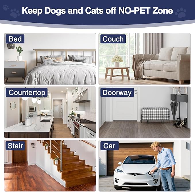 PAPARELA Pet Shock Mat with Tester, 2-Pack 30"X16" Electric Training Mats to Keep Dogs & Cats Off Couch, Bed, Kitchen Counter & Furniture