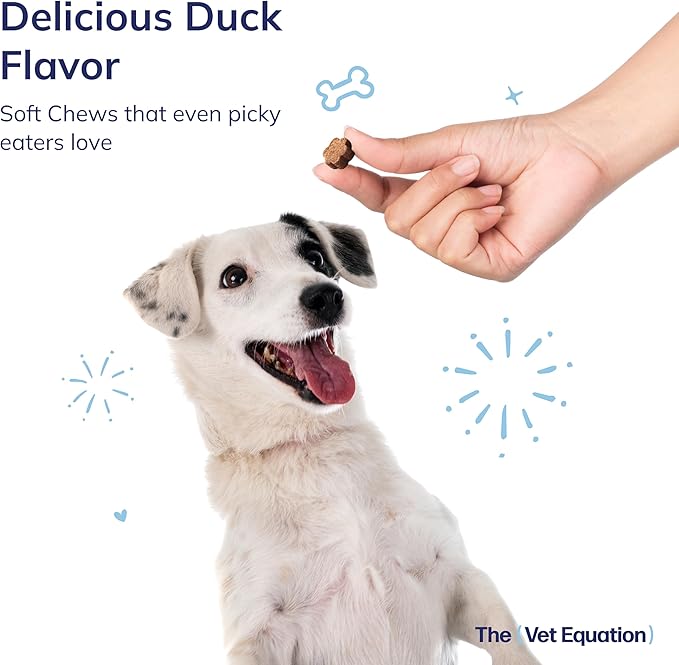 Prebiotic & Probiotic for Dogs – Digestive & Gut Health Chews – Natural Duck Flavor, 90 Count – with Bacillus Subtilis, Vitamin B12 & Folic Acid – Supports Immune & Digestive Health