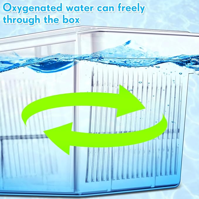 Wenqik Fish Breeder Box for Aquarium Fish Acclimation, Breeding, Hatchery Incubator Isolation Box for Shrimp Betta Guppy Cicilids Eggs(Small)