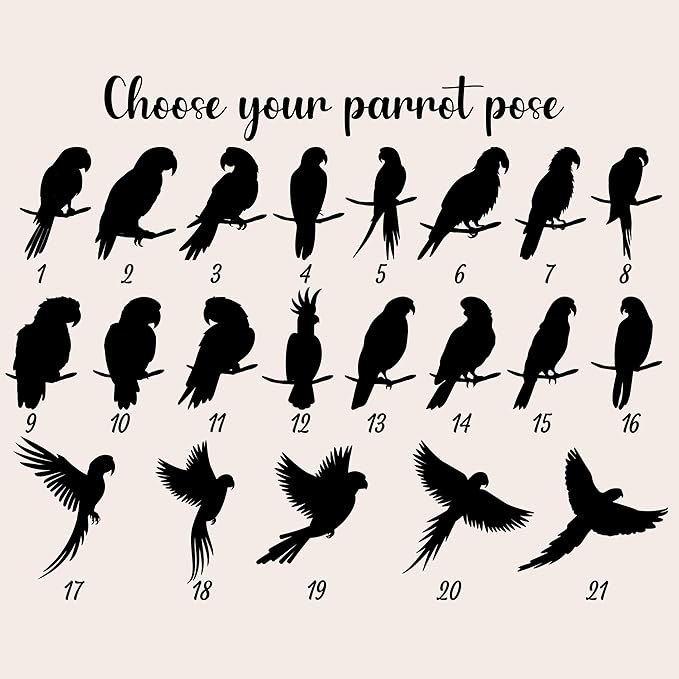 Personalized Parrot Memorial Suncatcher – Custom Bird Suncatcher with Name for Up to Two Birds, Sympathy Gift for Parrot Loss, Memorial Gift for Bird Lovers
