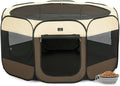 Portable Indoor Dog Playpen for Small Dogs & Puppies by A 4 Pet – 50.39" Pop-Up Soft Puppy Playpens with Bowl, Waterproof Floor, Calm Safe Space for Home, Travel & Daily Use