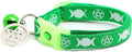 Wicca Cat Collar with Occult Charm & Bell | Witch’s Familiar Cat Collar | Witch Kitten Collar Charms | Glow in The Dark | Safety Breakaway Collar (Small(10lbs & Less), Solid Green)