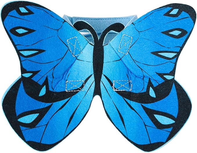 Cat Dog Butterfly Costume Wings for Halloween Party Decoration, Halloween Dog Cat Costume, Puppy Cat Dress Up Accessories (Blue)