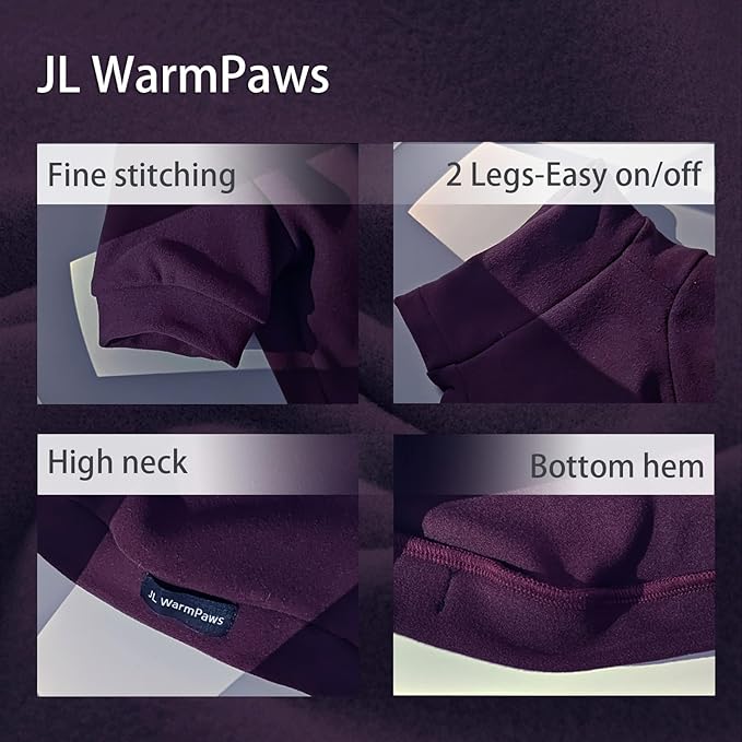 Sphynx Cat Sweater Hairless Cat Clothes Sweater Shirt Soft Warm Long Sleeves Pullover Pet Clothes Pajamas Dog Cloth for Small Dogs Jumpsuit Pet Sweaters (Dark Purple, 2XL)