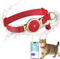 Air Tag Cat Collar, Waterproof Cat Air Tag Collar with Bell, Safety Breakaway Buckle Kitten Collars Tracker Finder for Cats, Kittens(9-13inch), Reflective Collars Work with Apple Find My(iOS Only)