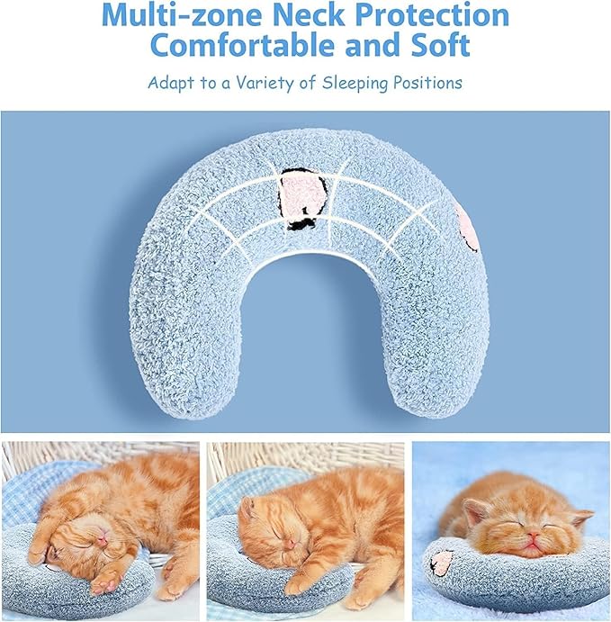 Calming Pillow for Dogs, Soft Dog Bed Pillows Pet Neck Pillow, Dog Calming Pillows for Small Dogs Ultra Soft Fluffy Pet Calming Toy Half Donut Cuddler (H)