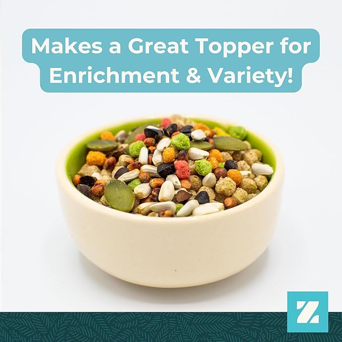 ZuPreem Sensible Seed Bird Food for Parrots and Conures, 2 lb bag (2-pack) - Premium Blend of Seeds and FruitBlend Pellets for Conures, Caiques, African Greys, Senegals, Amazons, Eclectus, Small Cocka