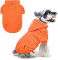 BEAUTYZOO Small Dog Hoodie Sweater with Pockets, Dog Clothes for Small Medium Dogs Boy Girl, Waffle-Like Laminated Cotton Pet Coats with Hat and Leash Hole, Orange SM
