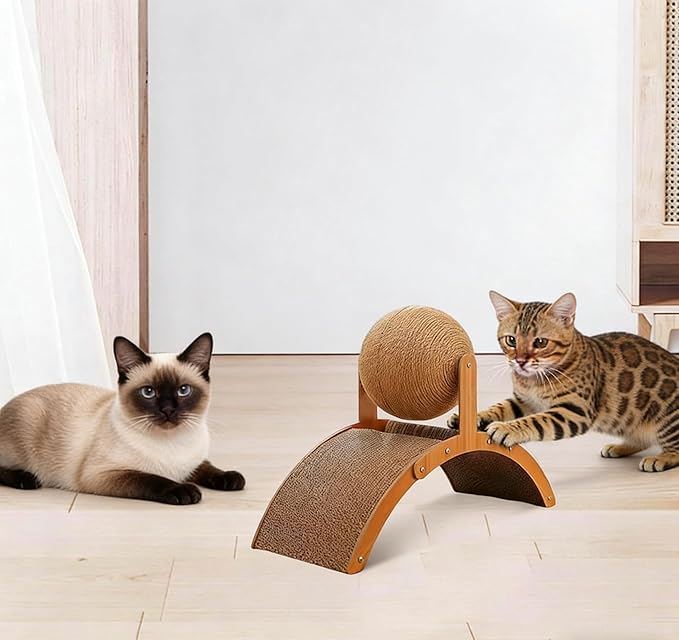 Interactive Scratch Pad for Cats,Ferris Wheel Design,Cat Scratching Post Design with Arch Bridge Balls-Stylish Cat Scratching Board for Kittens,Relieving Stress,Nail Grinding Biting Prevention
