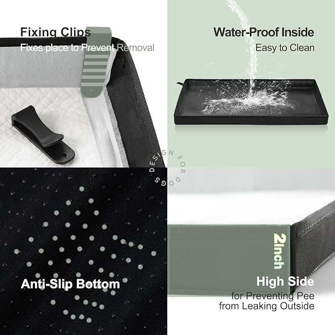 Small Portable Dog Pee Pad Holder for Travel, Foldable Liner Base 23''x15'' With Fixing Clips, Waterproof Litter Box, Easy Clean Indoor Potty for Puppy Training