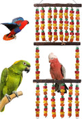 43" Extra Large Bird Parrot Toys, Multicolored Wooden Blocks Chewing Toy with Rattan Balls and Perches for Eclectus, African Greys, Cokatoos, Amazon Parrots