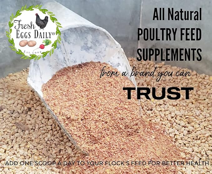 Fresh Eggs Daily Flock Flax – Natural Flaxseed Supplement for Chickens & Ducks – Enhances Omega-3 Levels, Supports Feather Health, and Strengthens Eggshells – 4 lb