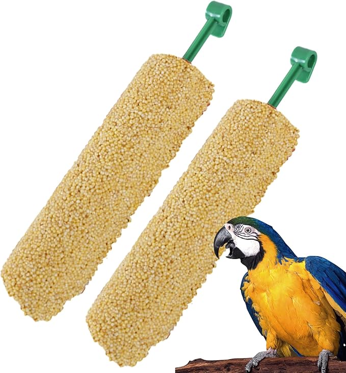 Bird Treat Stick Set, Chewing Training Reward Snacks, Multi Species Nutrition for Cockatiel Finch and Parrot, Natural Seed Blend Formula, Free Hanging Design, Healthy Enrichment Support