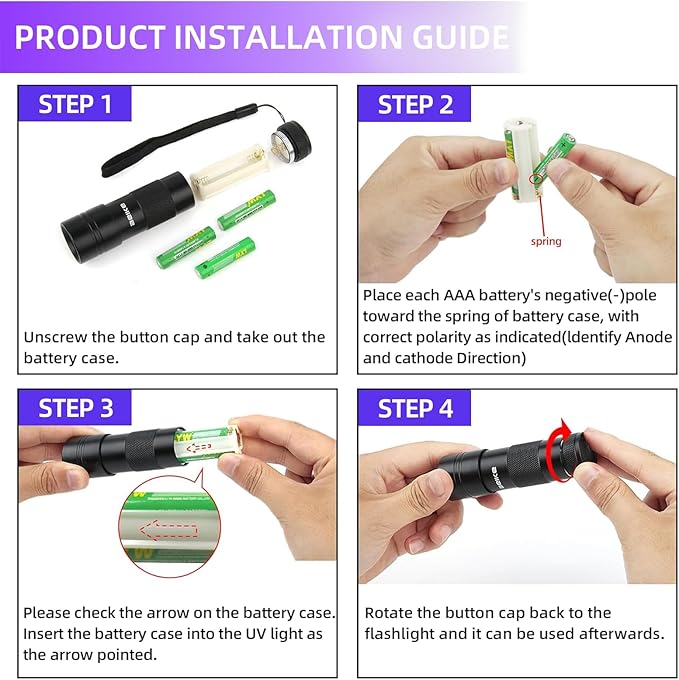 UV Flashlight Black Light–Small Portable Mini 12 LED Blacklight Flashlight for Hidden Stain Detection in Room, Resin Curing,Scorpion & Bed Bug Find,Pet Urine & Dry Stain Detection/Carpets/Rugs/Floors