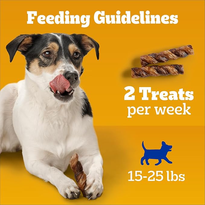 Pedigree Twisty Chews Small Long-Lasting Dog Treats Chicken & Beef Flavor, 9.17 oz. Pouch, 40 Count
