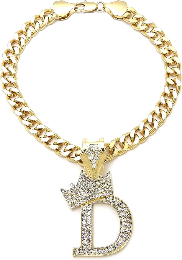 Initial Letter Cuban Chain Dog Chain Pet Chain Pet, Cat, Puppy Chain (28", D)