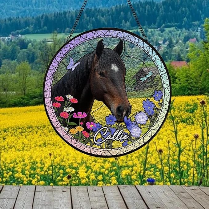 Custom Dog Portrait Stained Glass Catcher, Pet Memorial Stained Glass Photo Catcher, Staineds Glass Dog Memorial, Loss of Dogs Sympathy Gift Personalized, Pet Loss Gifts /12