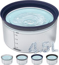 Decflow 1.2Gallon Dog Water Bowl No Spill, 4.5L Large Capacity Spill Proof Dog Bowls with Transparent Floating Disk, Anti-Splash Slow Drinking Dripless Bowl for Sloppy Messy Drinkers (Gray)