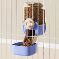 Pet Dog Cat Hanging Automatic Feeders, Auto Gravity Pet Feeder No Drip Water Set, Cage Pet Feeding Bowls Dispenser for Cats Dogs Puppy, Rabbit (Blue-Pink)