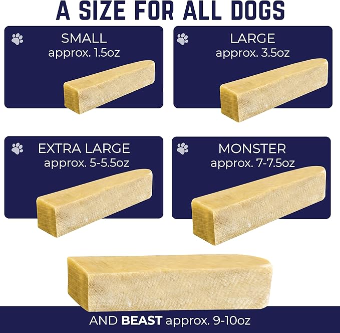 Devil Dog Pet Co. Himalayan Yak Cheese Dog Chews, Extra Large - 6 Pack, 100% Natural & Healthy, Lactose-Free, Long-Lasting Dog Treats, Premium Yak Milk Chew Bones for Dogs