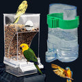 Kenond No Mess Bird Feeder Water Dispenser Set, Automatic Parrot Cage Accessories, Acrylic Parakeet Seed Food Drinker for Cockatiel, Squirrel, Finch, Lovebirds, Budgies, Canary
