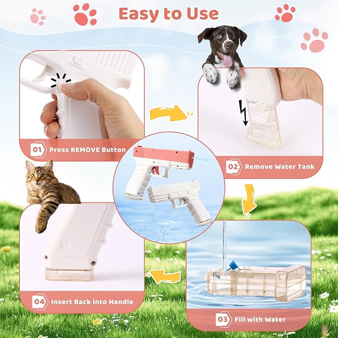 2 Pack Squirt Spray for Cats Dogs Training Squirt for Cats Deterrent Water Spray Pistols for Dogs Pets Training, Detachable Water Tank Design for Reduced Leaks