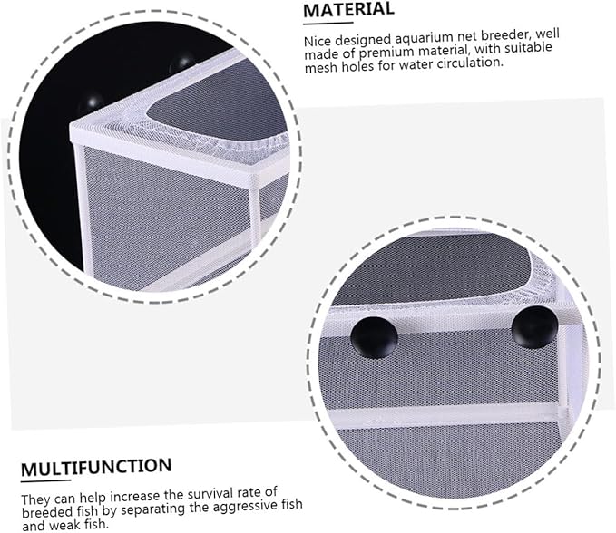 Large Fish Breeding Net with Suction Cups Hatchery Box for Fry Isolation Aquarium Divider Mesh Fish Breeding Divider for Tank Use
