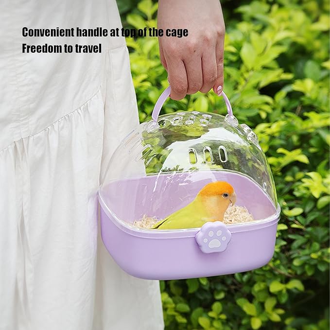 Bird Travel Cage Carrier, Panoramic View Secure Bird Habitat, Ventilated Transport Cage with Water Bottle, Ideal for Outdoor Adventures, Travel, Camping, Parrots, Finches, Budgies, Small Pet Birds