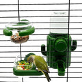 Bird Water Dispenser Automatic Bird Feeder for Cage Set, No Mess Parakeet Feeder for Parrots, Cockatiels, Finches, Budgies (3PCS, Green)