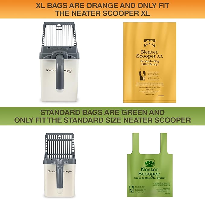 Neater Pets Neater Scooper XL Size Extra-Capacity Waste Bags, Refill Bags for Neater Scooper XL Cat Litter Scoop, Lavender Scent (3 Rolls, 45 Count)