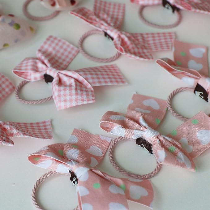 Dog Hair Bows, 20pcs Cute Mixed Styles, Puppy Hair Accessories, Rubber Bands, Handmade for Yorkie, Girl Dogs