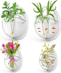 4 Pcs Wall Fish Tank Wall Aquarium Hanging Fish Bowls 9in 6in Acrylic Fish Bubble Ecosphere Decor Fish Bubble Hanging Fish Bowl Clear Vase Flower Plant Pot