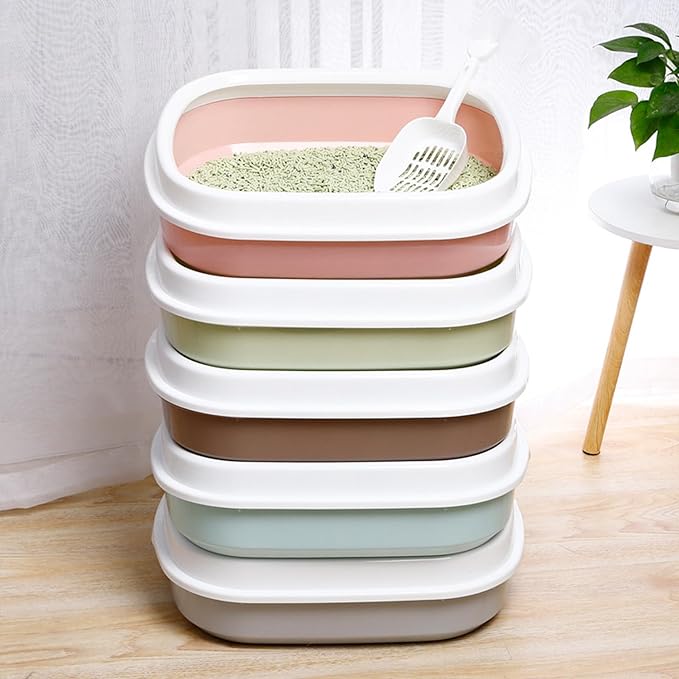High Wall Cats Waste Container Odor Reducing Cats Litter Box Sifting Scoops for Outdoor Use Easyly Wash Ovals Litters Box