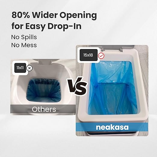 Neakasa White PooGuard Litter Disposal Bin, 9.2L Trash Can with Refill Bag Bundle