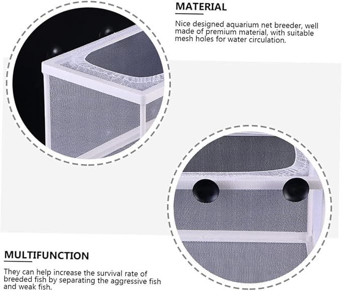 3pcs Fish Breeder Isolation Box for Aquariums Large Capacity Mesh Hatchery Cups Design for Easy Observation Easy to Clean Fish Breeding Tank