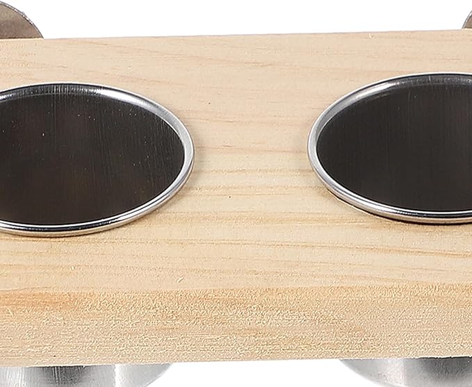 PRETYZOOM 2pcs Parrot Food Bowl Stainless Steel Bird Cage Accessories Feeding Cups with Stand Small and Large for Pet Bird Feeding and Watering Supplies
