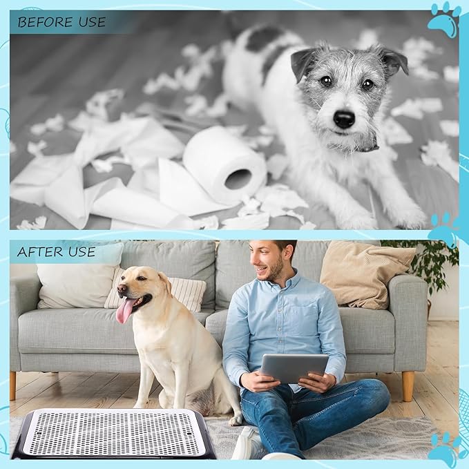 Mifoci Dog Pee Pad Holder Potty Tray Portable Dog Litter Box Toilet Training for Indoor Outdoor Small Medium Large Pet Puppy (1 Pcs)