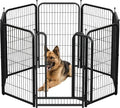 Metal Dog Playpen, 45" Inch Height 8 Panels, Large Dog Fence for Large/Medium/Small Dogs Indoor & Outdoor Bliss, Perfect Dog Pen for Camping, Yard and RV | Black-Silver
